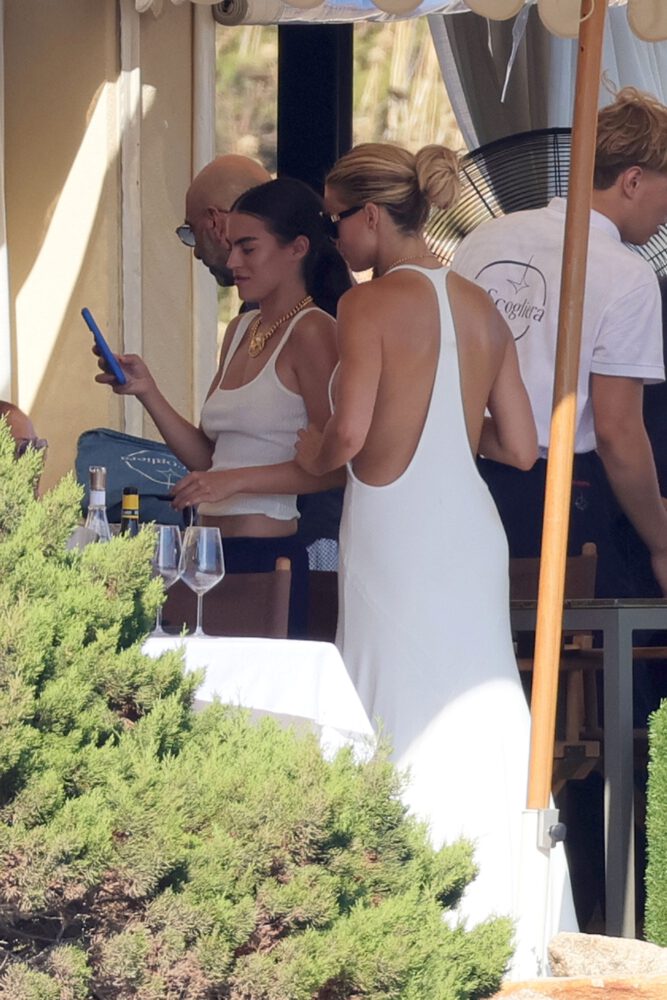 Brooks Nader White Plunging Dress Boobs Sardinia Boat