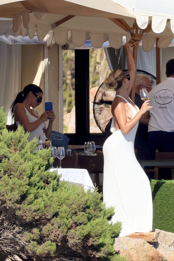 Brooks Nader White Plunging Dress Boobs Sardinia Boat
