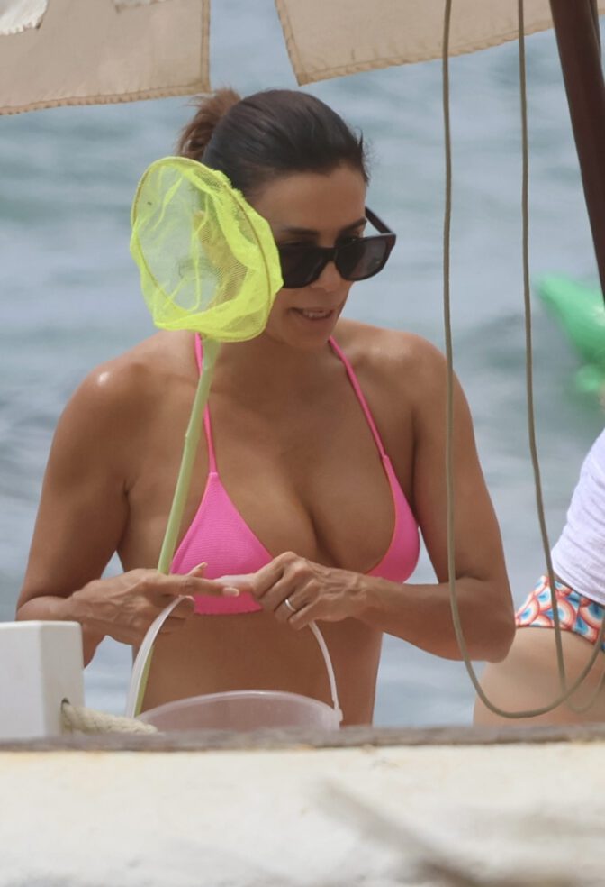Eva Longoria Pink Bikini Booty Marbella Beach