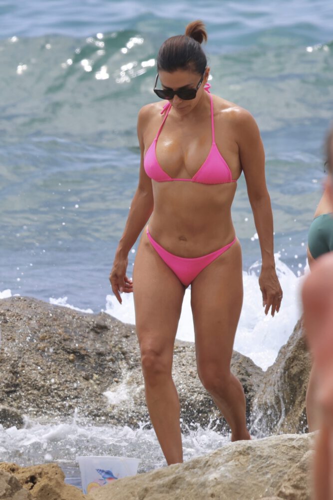 Eva Longoria Pink Bikini Booty Marbella Beach