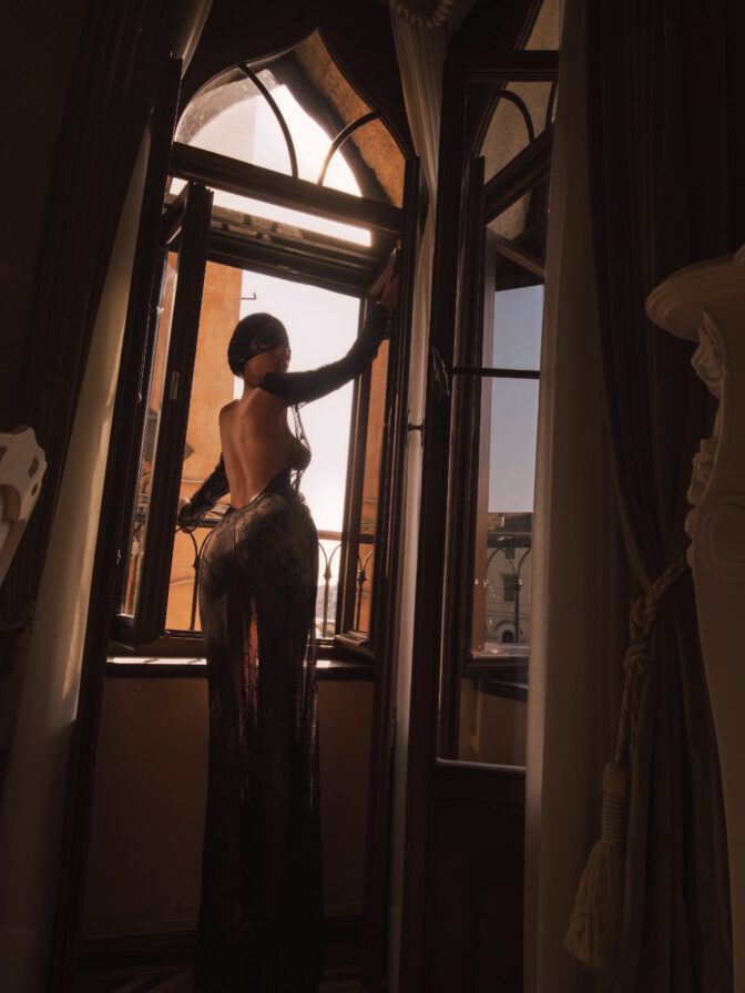 Ines Trocchia Topless Black Lace Venice Normal Magazine