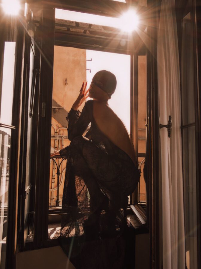 Ines Trocchia Topless Black Lace Venice Normal Magazine