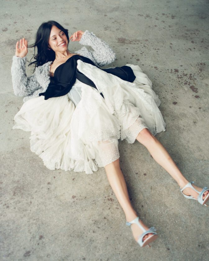 Jenna Ortega Braless Sheer Lace Esquire Outtakes