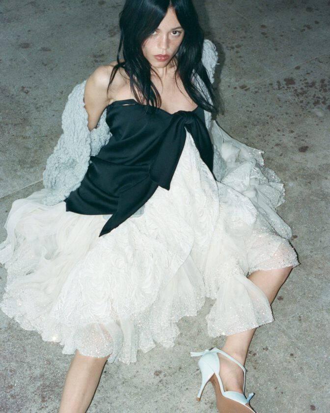 Jenna Ortega Braless Sheer Lace Esquire Outtakes
