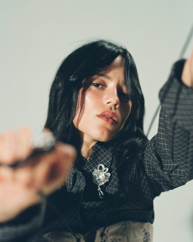 Jenna Ortega Braless Sheer Lace Esquire Outtakes