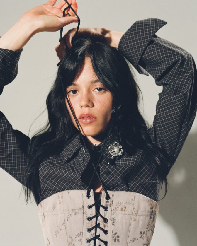 Jenna Ortega Braless Sheer Lace Esquire Outtakes
