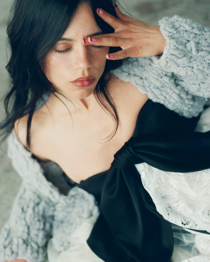 Jenna Ortega Braless Sheer Lace Esquire Outtakes
