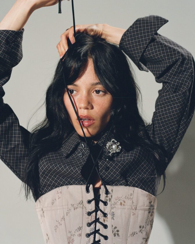 Jenna Ortega Braless Sheer Lace Esquire Outtakes