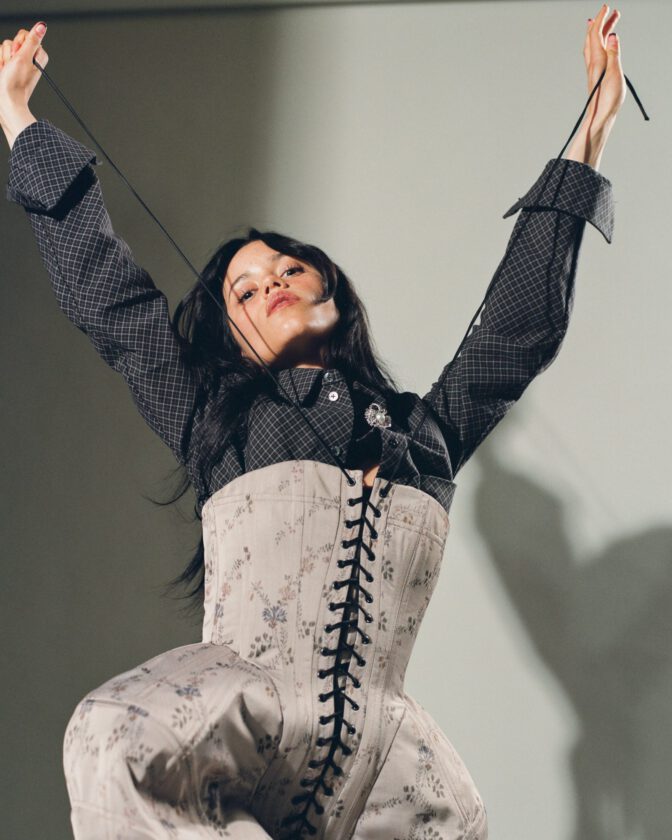 Jenna Ortega Braless Sheer Lace Esquire Outtakes