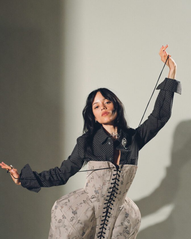 Jenna Ortega Braless Sheer Lace Esquire Outtakes