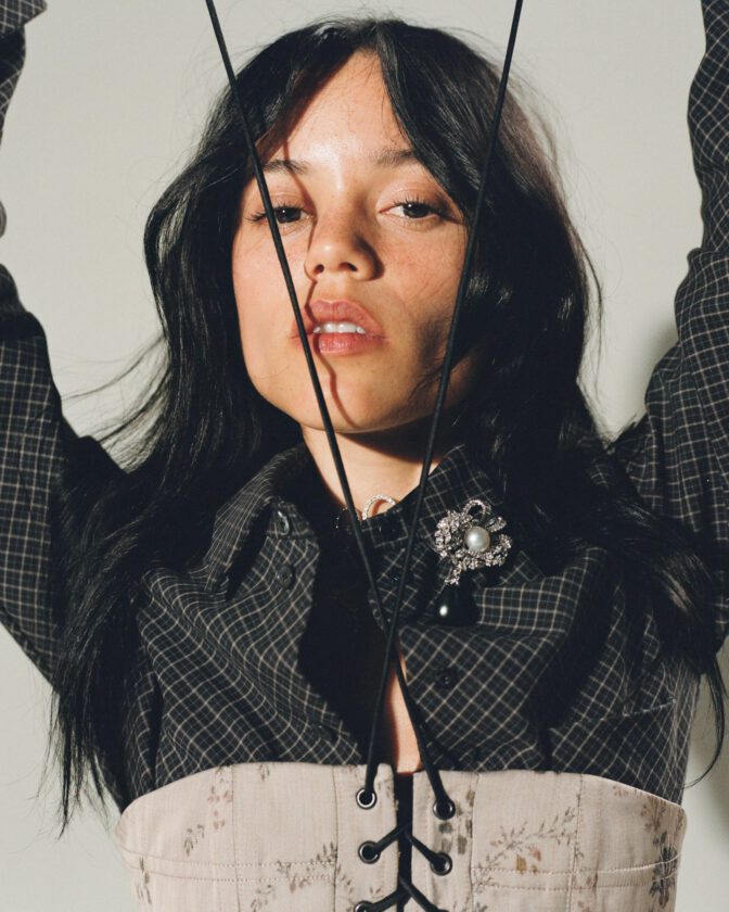 Jenna Ortega Braless Sheer Lace Esquire Outtakes
