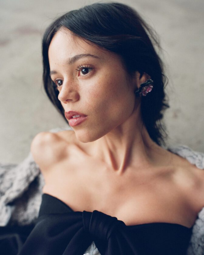 Jenna Ortega Braless Sheer Lace Esquire Outtakes