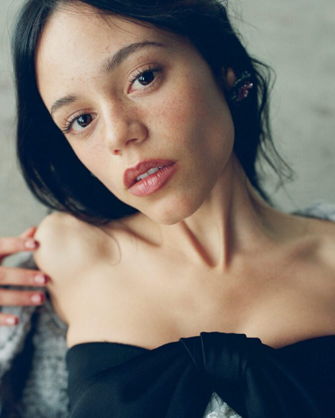 Jenna Ortega Braless Sheer Lace Esquire Outtakes