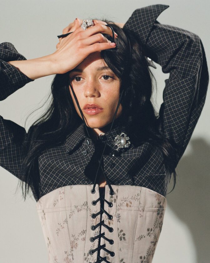 Jenna Ortega Braless Sheer Lace Esquire Outtakes