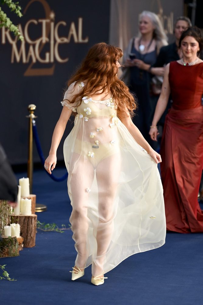 Joey King Sheer Yellow Dress Ass Lingerie Practical Magic Two Premiere
