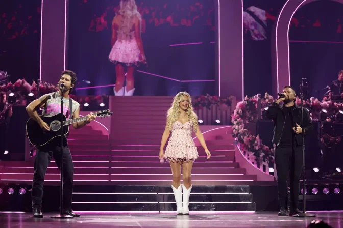 Megan Moroney Pink Beaded Dress Cleavage Cloud Tour Nashville