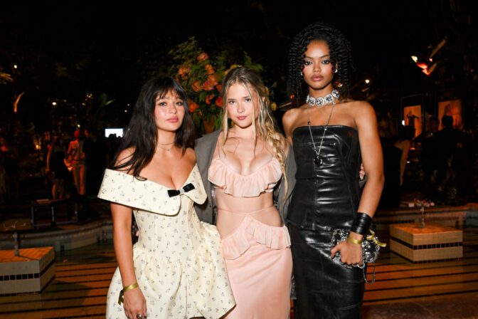 Ora Duplass Cleavage Peach Ruffled Dress Variety Power Young Hollywood
