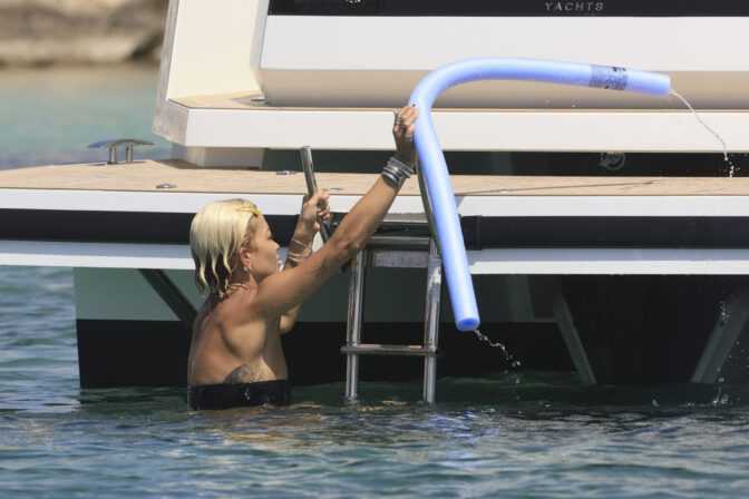 Rita Ora Sexy Bikini Juicy Ass Snakeskin Thong Ibiza