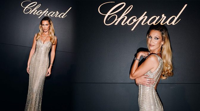 Bella Hadid Shimmers in Vintage Ralph Lauren at Chopard’s 50th Happy Diamonds Celebration