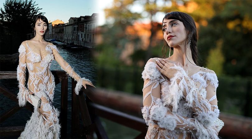 Caylee Cowan Turns Heads in Venice with a Mind-Blowing Naked Dress at amfAR Gala