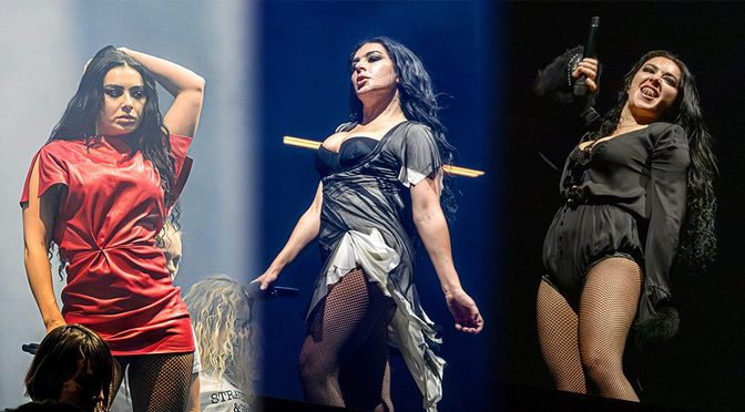 Charli XCX Lights Up Philly Stage in Ripped Grey Tee and Fishnets That Put Her Curves Front and Center