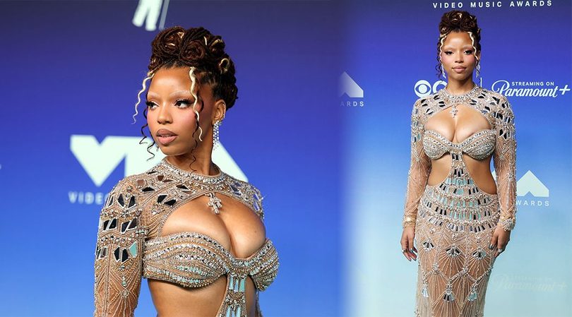 Chloe Bailey’s Mirror-Tile Gown Barely Holds Those Heavy Curves on the VMA Carpet
