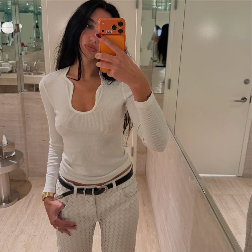 Dua Lipa Braless Boobs Selfie