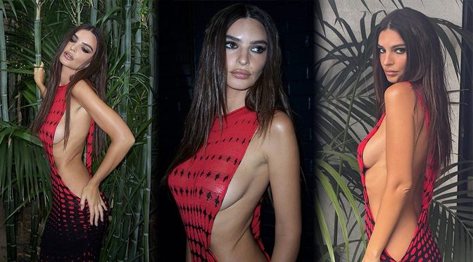 Emrata Braless Sexy Side Boobs