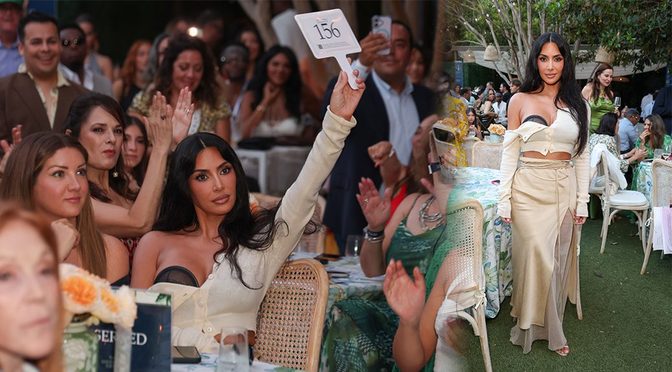 Kim Kardashian Stuns in a Chic Exposed-Bra Look at the This Is About Humanity Event
