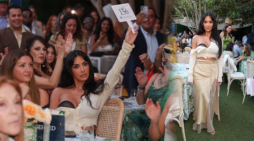 Kim Kardashian Stuns in a Chic Exposed-Bra Look at the This Is About Humanity Event
