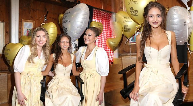Leni Klum’s Cream Dirndl Barely Contains That Deep Cleavage at the Doc Berger Effect Wiesn Lunch