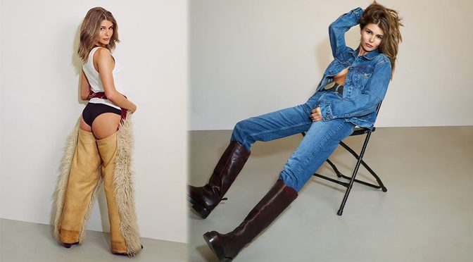Olivia Jade Goes Completely Braless and Shows Off Her Ass in Wild Furry Chaps Shoot
