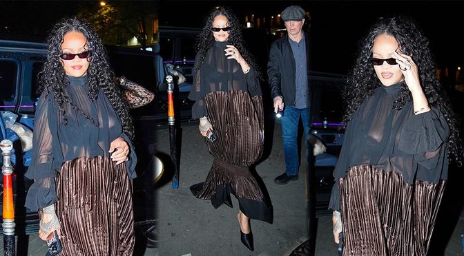 Rihanna’s Sheer Black Top Leaves Nothing to Guess About Those Curves Outside César