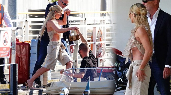Sydney Sweeney Flashes Massive Underboobs in Braless Lace Top at Venice Film Festival Arrival