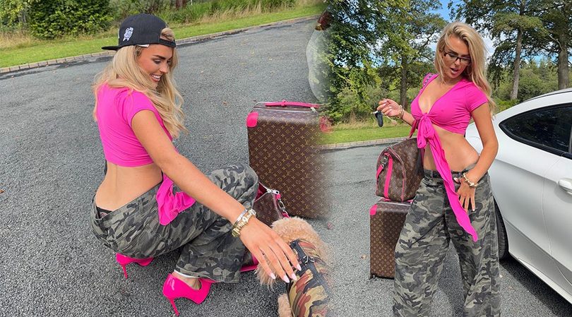 Tallia Storm Flashes Braless Cleavage and a Cheeky Panty Peek