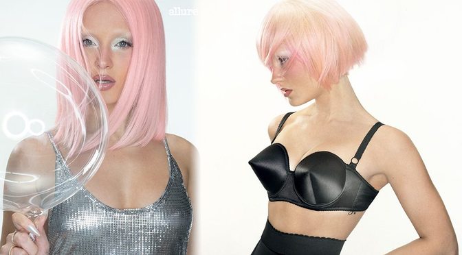 Zara Larsson’s Pink Bob and Pointed Black Bra Steal the Allure Cover in Pure Pop Heat