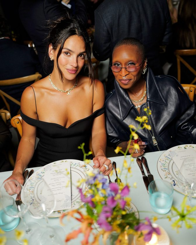 Adria Arjona Cleavage Black Bodycon Dress Tiffany Dinner Paris