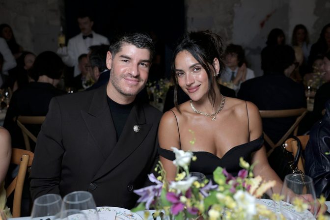 Adria Arjona Cleavage Black Bodycon Dress Tiffany Dinner Paris