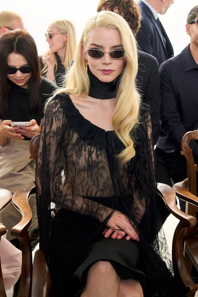 Anya Taylor Joy See Through Lace Bare Breasts Dior Front Row