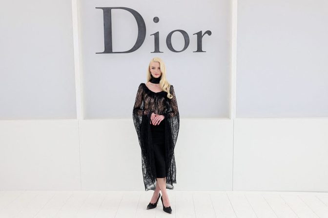 Anya Taylor Joy See Through Lace Bare Breasts Dior Front Row