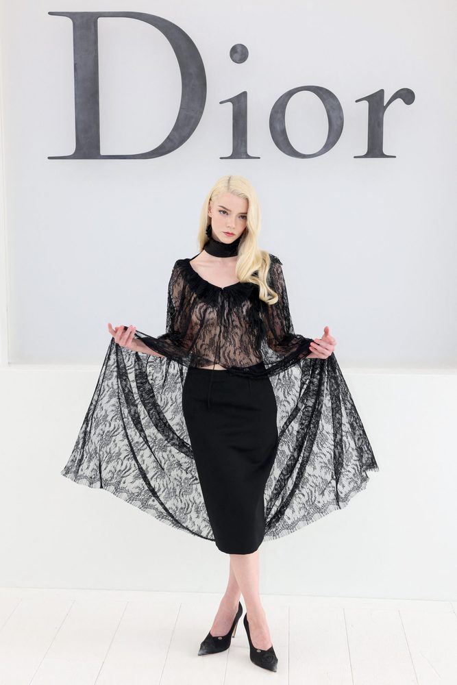 Anya Taylor Joy See Through Lace Bare Breasts Dior Front Row