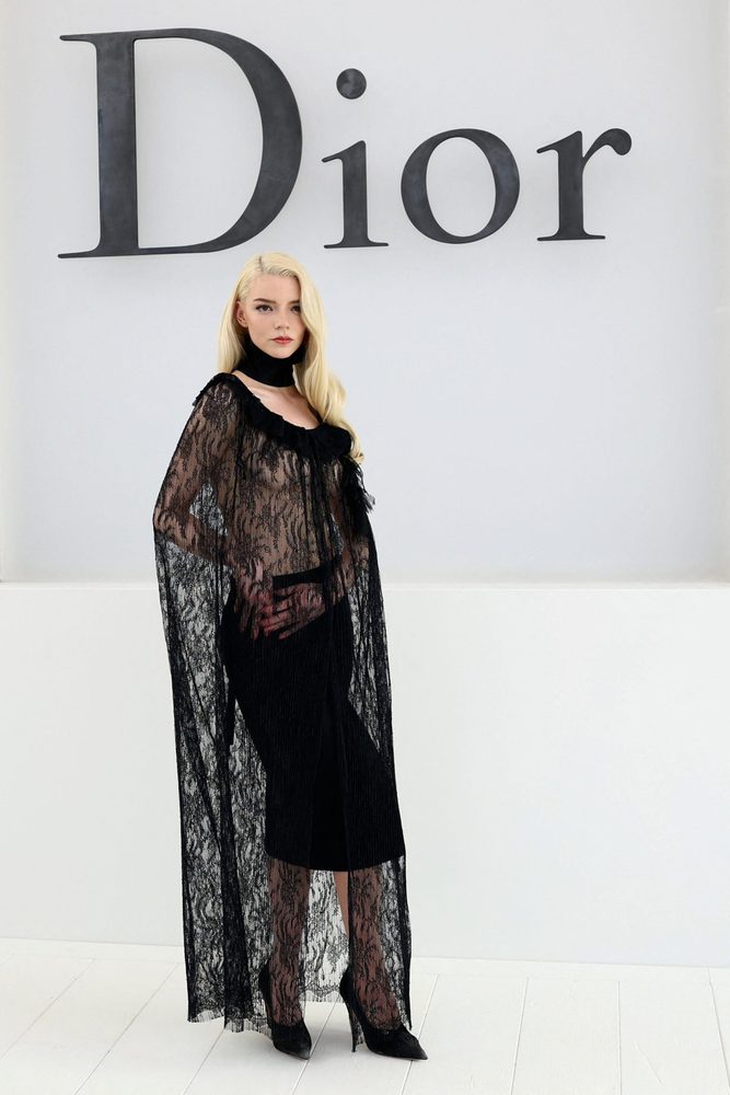 Anya Taylor Joy See Through Lace Bare Breasts Dior Front Row