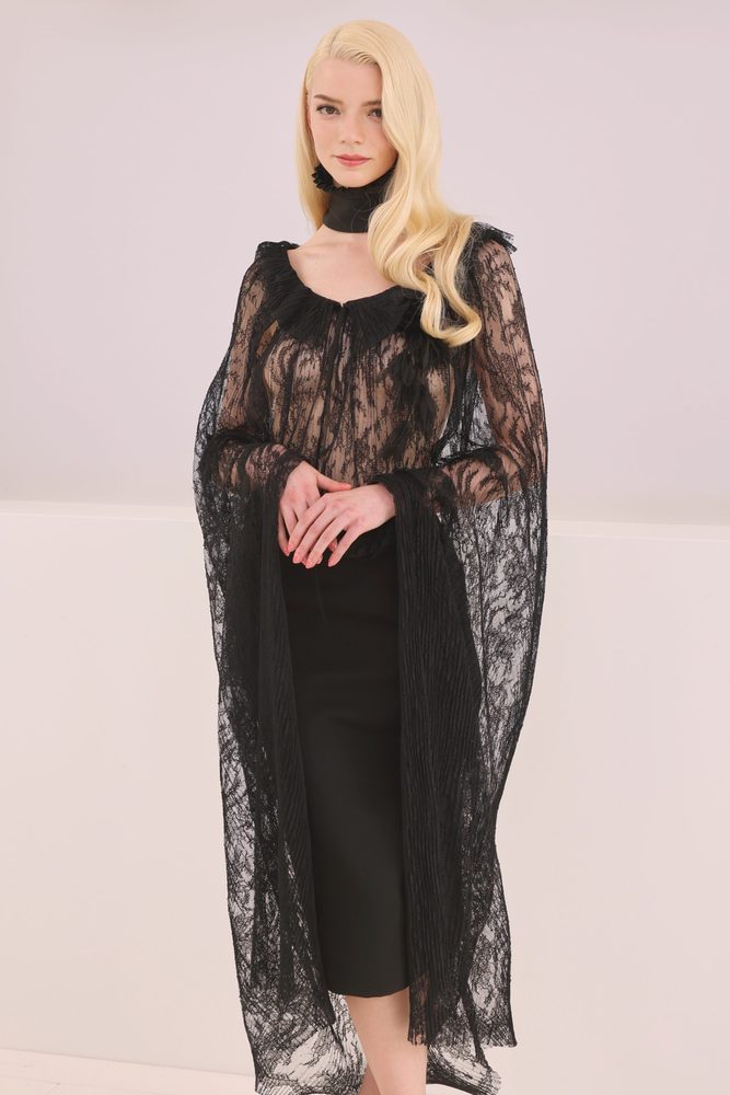Anya Taylor Joy See Through Lace Bare Breasts Dior Front Row