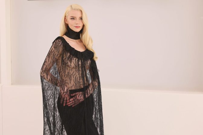 Anya Taylor Joy See Through Lace Bare Breasts Dior Front Row