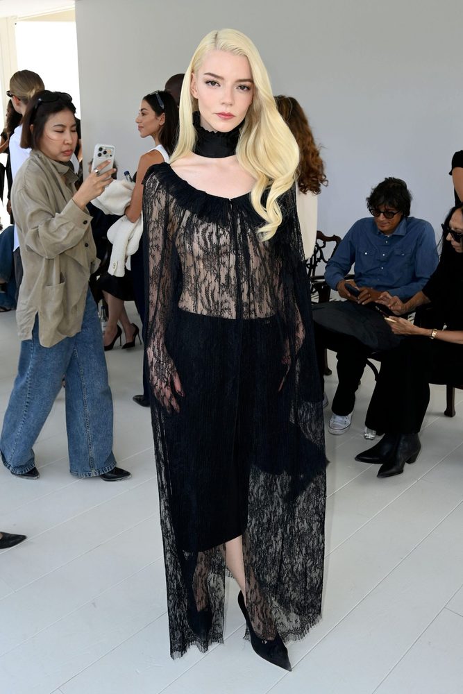 Anya Taylor Joy See Through Lace Bare Breasts Dior Front Row