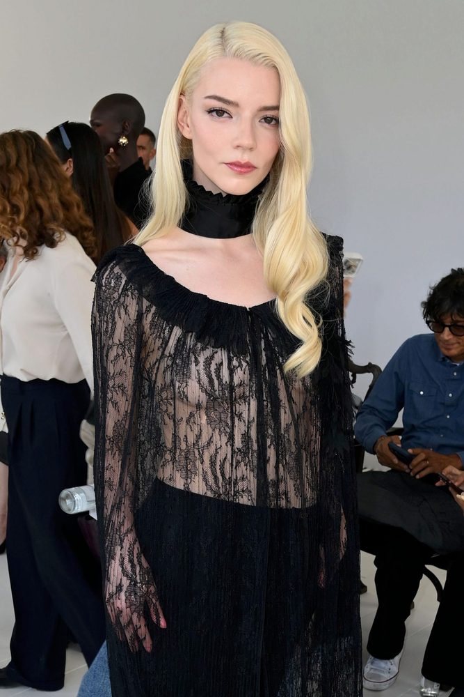 Anya Taylor Joy See Through Lace Bare Breasts Dior Front Row