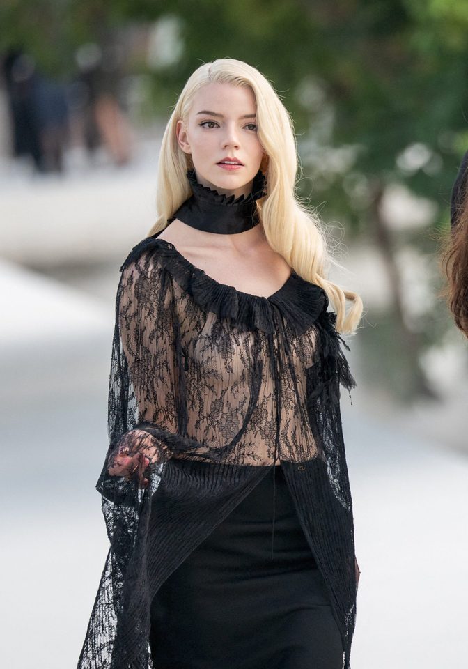 Anya Taylor Joy See Through Lace Bare Breasts Dior Front Row