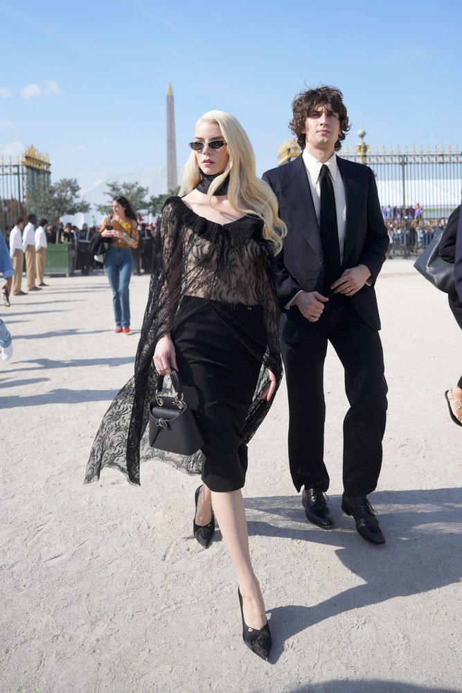 Anya Taylor Joy See Through Lace Bare Breasts Dior Front Row