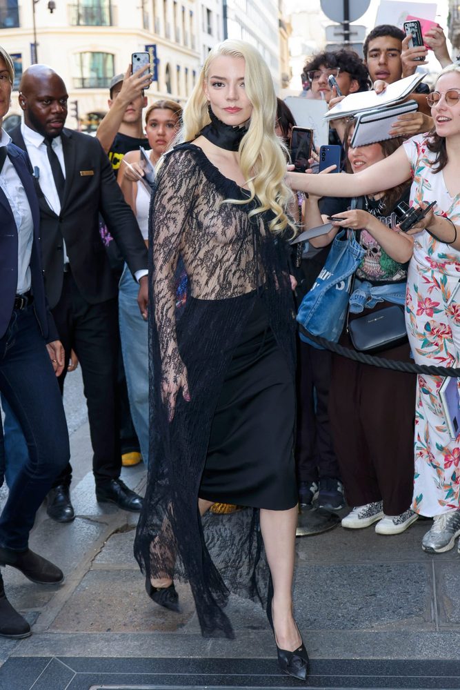 Anya Taylor Joy See Through Lace Bare Breasts Dior Front Row