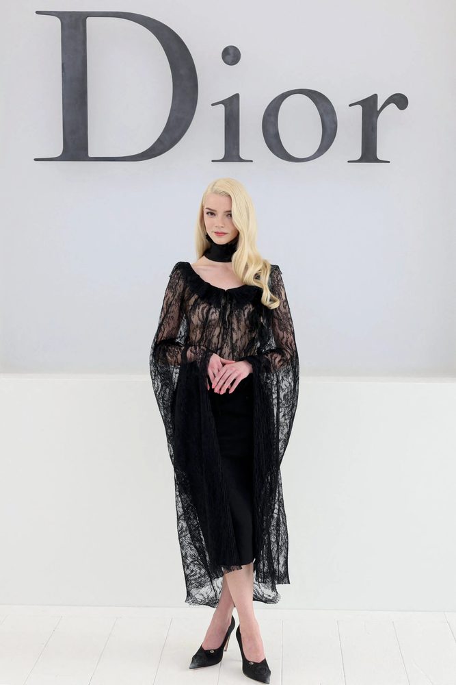 Anya Taylor Joy See Through Lace Bare Breasts Dior Front Row